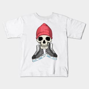 Skull Ice skating Ice skates Kids T-Shirt